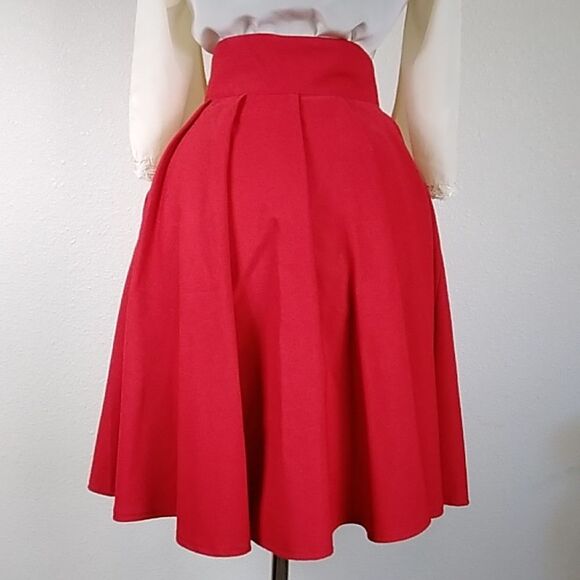 VTG BEONY BLOUSE 100% SILK SZ 34 & RED SKIRT SZ 42 - Picture 6 of 10